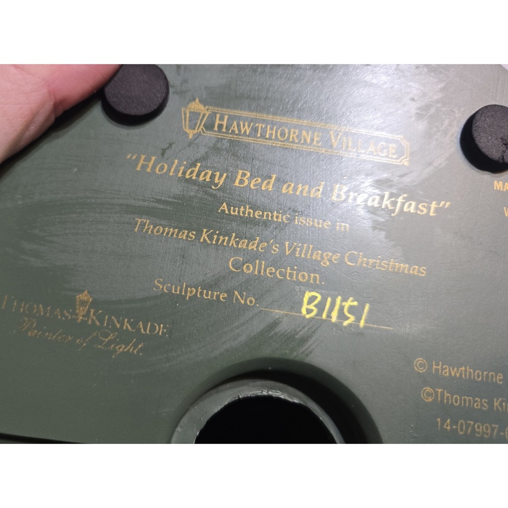 Hawthorne Village Thomas Kinkade "Holiday Bed and Breakfast" 2000 Without Light* - Picture 4 of 5